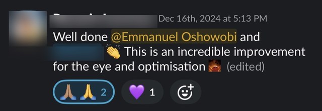 Romario Lourenço: well done — this is an incredible improvement for the eye and optimisation.