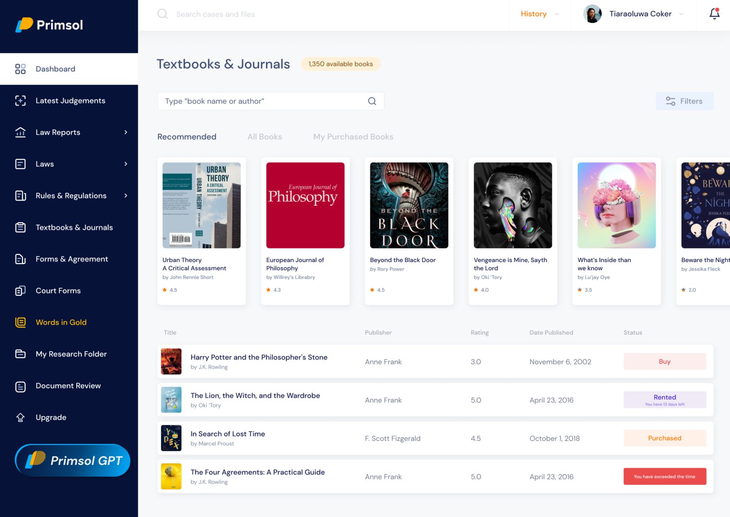 Textbooks and journals, searchable alongside the case law.